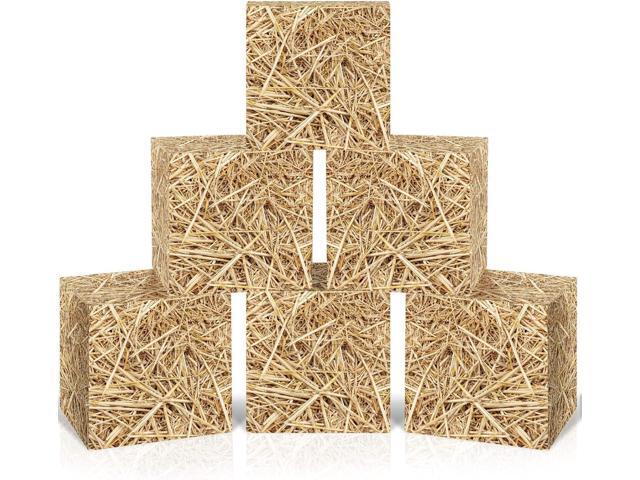 6Pcs Hay Bales for Decoration Boxes Western Cowboy Fake Party Decor Halloween Farm Hay Farmhouse Box Stacks Straw Bales Cardboard Gift Photo Booth...
