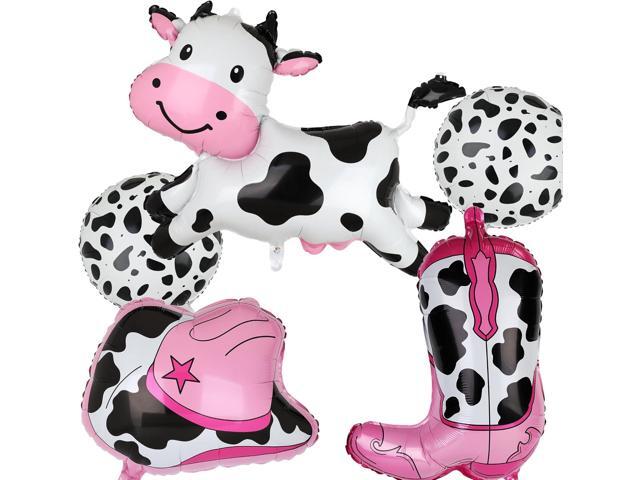Big Cow Balloons Cow Print Cowgirl Boot Balloons Cowgirl Hat Balloon Western Let's Go Girls Disco Last Rodeo Bachelorette Theme One 1st Birthday...