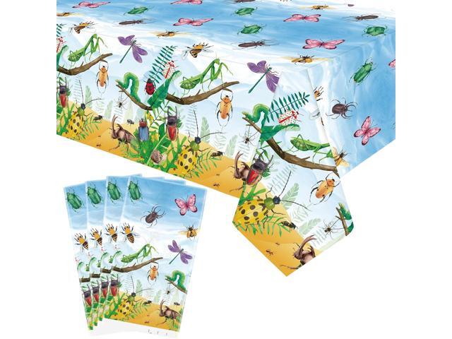 4 Pack Bug Party Tablecloth - Insect Table Cover Decoration Garden Insect Party Table Cloth, Spring Summer Bug Themed Party Decoration Supplies (51...