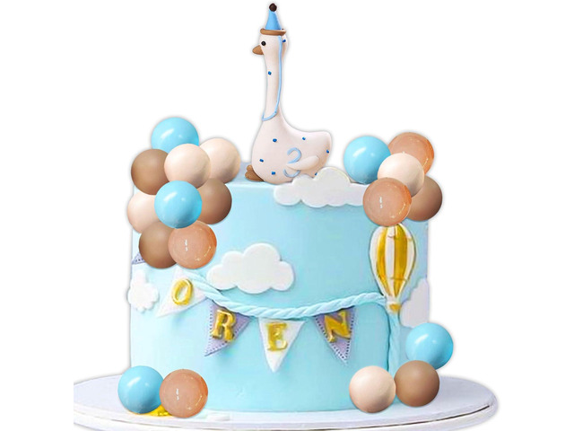 One Silly Goose Cake Topper,Little Goose Cake Topper One Silly Goose Birthday Decor Goose Party Decorations 1st Birthday Supplies(Blue Theme)