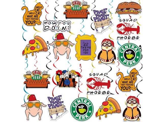 12Pcs Friends Themed Party Decorations Hanging Swirls Friends Party Decorations Friends TV Show Decorations Friends Bachelorette Party Decor...