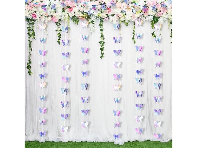Butterfly Decorations Butterfly Hanging Garlands 3D Laser Butterfly Hanging Decorations for Wedding Birthday Party Shower Supplies 4 Piece