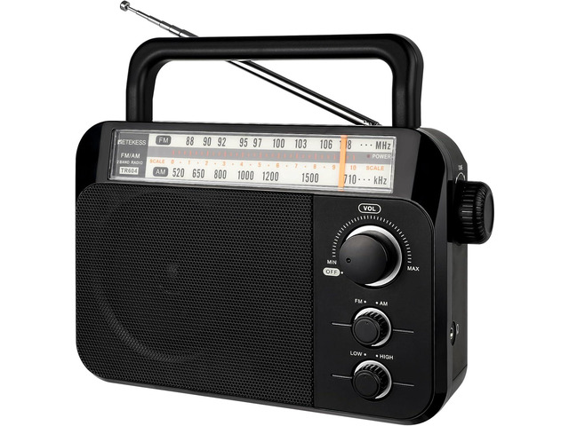 Retekess TR604 AM FM Radio,Portable Radio Plug in Wall,D Battery Operated,Large Dial,High/Low Tone Mode,Big Speaker,Earphone Jack,for...