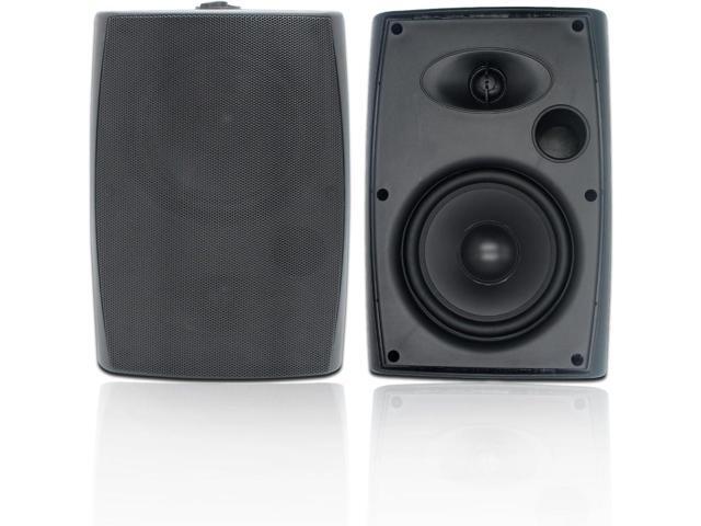 STUDIOFINIX 6.5 Inch 400W Outdoor Speakers Wired Waterproof Passive with Powerful Bass, Wall Mount Speakers for Patio Garden Poolside Home(Pair,Black)