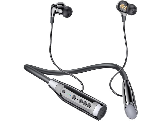 Bluetooth Headphones Neckband 100 Hours Extra Long Playback with Microphone Headset, 4 Speakers Heavy Bass Noise Reduction in Ear Wireless Earbuds...
