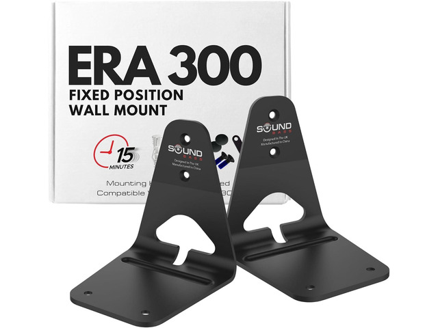 Sound Bass ERA300 Wall Mount Bracket, Low Profile, Black, Twin Pack, Compatible with Sonos ERA 300 Speaker, Complete with All Fixing Hardware