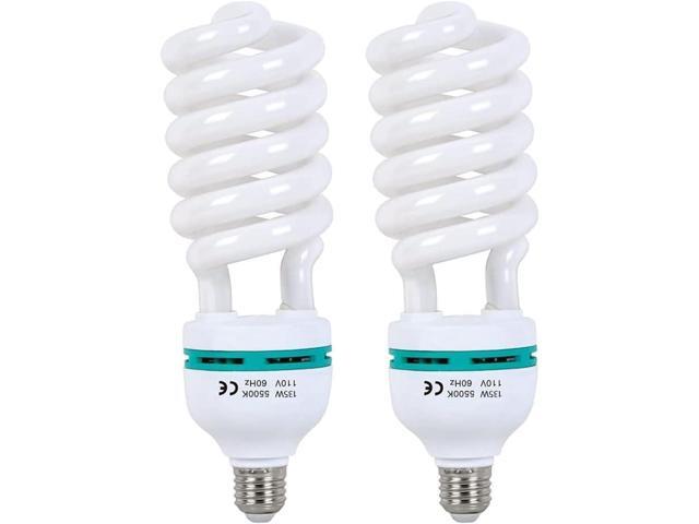 Skytex 2pcs 135W Light Bulb 5500K CFL Daylight Spiral Softbox Lighting Kit Bulb in E27 Socket for Photography Photo