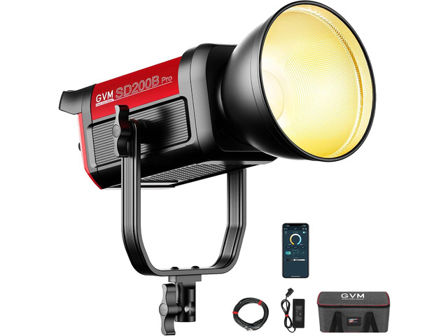 GVM 200W LED Video Light, PRO SD200B Photography Lighting Kit with Bluetooth Mesh Network/DMX Control, 2700K-6800K Studio Light Continuous Lighting...