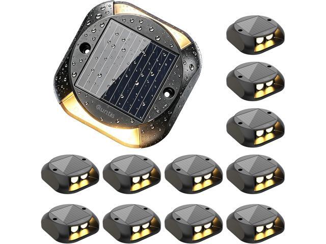 Quntis Outdoor Solar Driveway Lights, 20H Extra Bright Path Safety Markers for Large Yards, Weatherproof Warm White Ambiance Lighting for Dark...