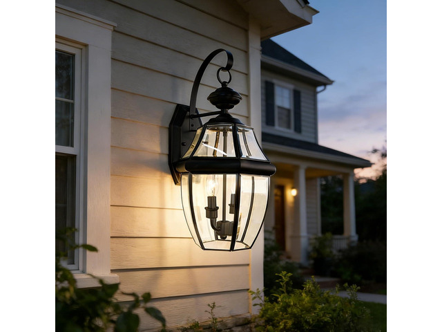 Outdoor Wall Lights, 20inch Large Exterior Lighting Fixtures, 2 Light Waterproof Wall Sconce with Glass Shades, Aluminium Outside Lanterns for...
