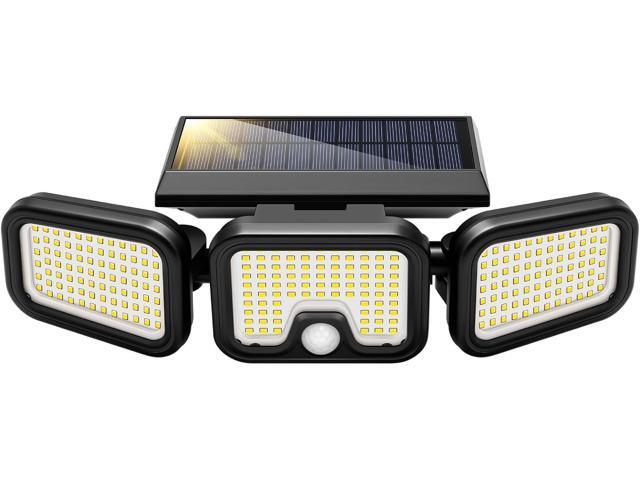 VIVOHOME Solar Flood Lights Outdoor, 256 LED 2500LM Motion Sensor Lights, 3 Adjustable Heads Security Lights, IP65 Waterproof, 270° Wide Lighting...