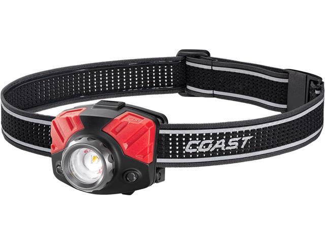 Coast FL75R Rechargeable 1000 Lumen Dual Color Twist Focus LED Headlamp, Black