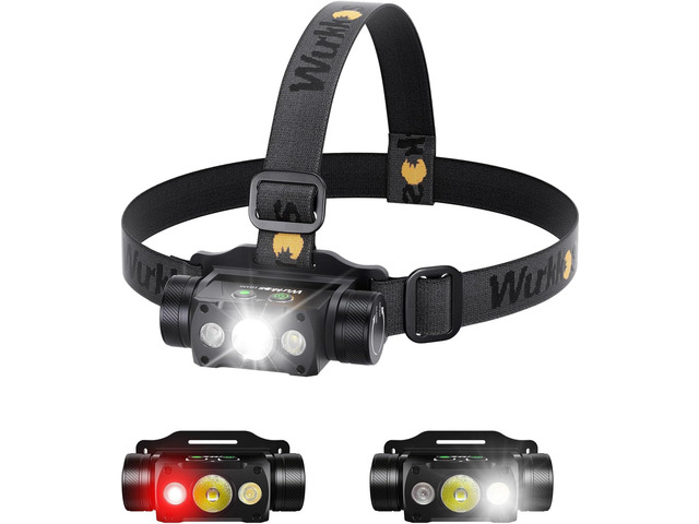 Wurkkos HD50 4000 Lumens Super Bright Headlamp, Head Lamp with Red Light Mode, High CRI, LED Headlamp with Magnetic Tailcap, Rechargeable Headlamps...