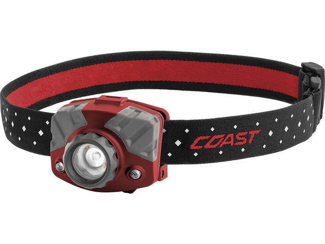 Coast FL75R Rechargeable 530 Lumen Dual Color Focusing LED Headlamp, Red