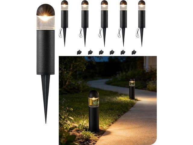EDISHINE Low Voltage Landscape Lighting, 12V 3W 3000K Warm White, Electric Outdoor Bollard Lights with Connectors, Waterproof LED Pathway Driveway...