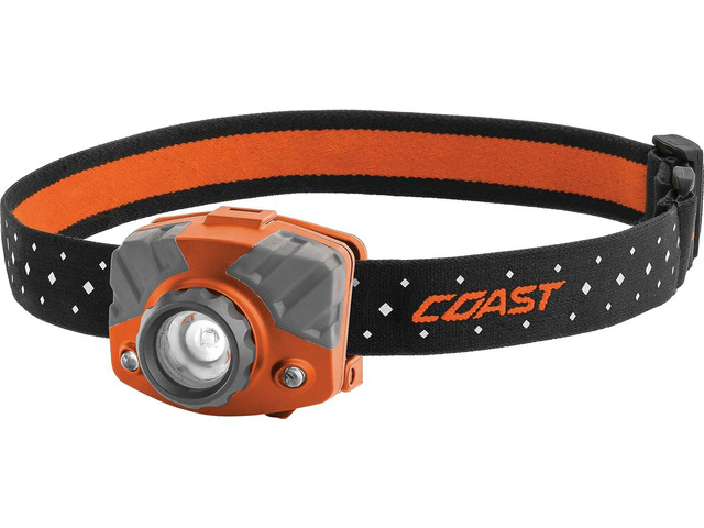 Coast FL75R Rechargeable 530 Lumen Dual Color Twist Focus LED Headlamp, Orange