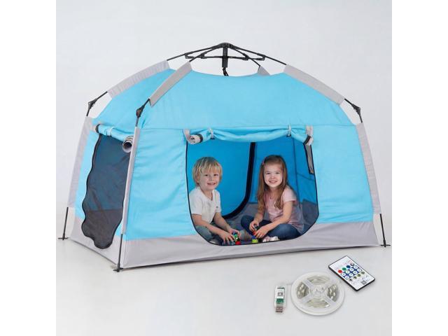 Easy Set Up Kids Playhouse with Nice LED Light Strip and 3 Large Opens,Portable Children Play Tent & Privacy Room for Indoor & Outdoor Games with...