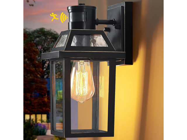 Yisuro Motion Sensor Outdoor Wall Lights, Porch Light Outdoor 3 Lighting Modes, Dusk to Dawn Exterior Light Fixture, Waterproof, Outside Lights for...