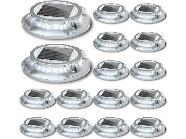 SIEDiNLAR Solar Driveway Lights Outdoor 4 Modes 40 LEDs Deck Driveway Markers Marine Dock Light Waterproof for Walkway Ground Pathway Step Garden...