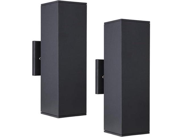 Cerdeco 2 Pack Aluminum Modern Outdoor Wall Light, 13' Exterior Up Down Light Fixtures,Black Front Door Wall Lighting with E26 Sockets [ETL Listed]