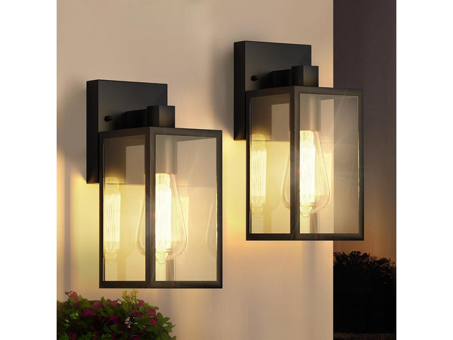 WIHTU Exterior Lighting Fixtures, 2Pack Outdoor Front Porch Lights for House, Outdoor Wall Sconce Lights, Waterproof Outside Lantern Lamp for...