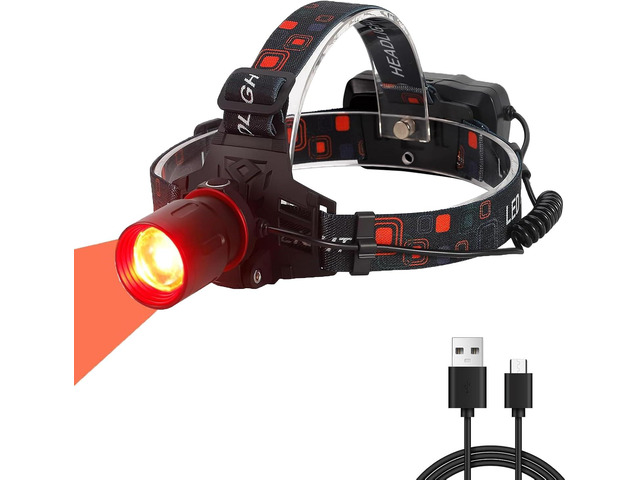 XLENTGEN Red Light Hunting Headlamp Rechargeable Red LED Headlamps 3 Modes Super Bright Red Headlamp for Coon Coyote Hog Predator Hunting Astronomy...