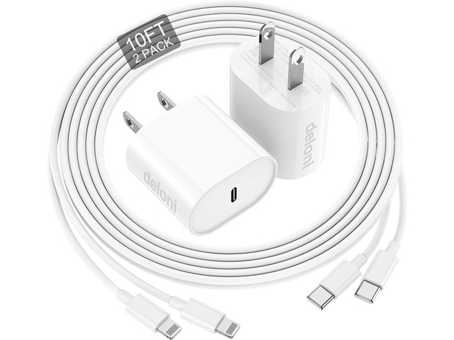 for iPhone Charger Fast Charging 10 FT, Long USB C to Lighting Cable 10 Foot with 20W USB C Rapid Phone Charger Block, Compatible with iPhone 14...