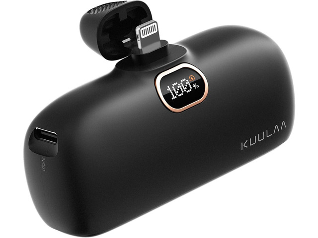 Kuulaa Small Portable Charger iPhone with Built-in Lightning Cable 5000mAh Power Bank Fast Charging for iPhone 14/13/13 Pro/12/12...