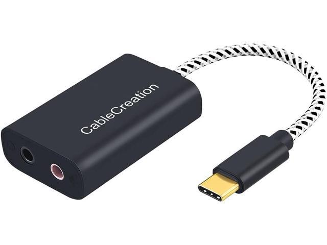 CableCreation Type C External Sound Card,USB-C Microphone Headphone Adapter Type C Sound Card with 3.5mm Audio Jack for MacBook Pro, iMac, iPad...
