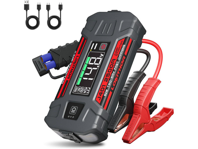 LOKITHOR J401 2500A 12V Car Battery Jump Starter for 8.5L Gas/6.5L Diesel Car Battery Jumper Starter Portable, 60W Fast Charging, 44.4Wh Power...