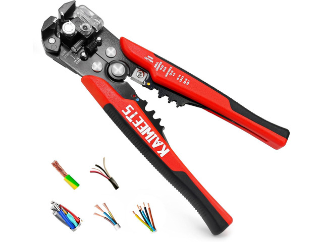 KAIWEETS Self Adjusting Wire Stripper - 3 in 1 Heavy Duty Automatic Wire Stripping Tool 10-24 AWG Wire Cutter for Electrical Cable Cutting,...