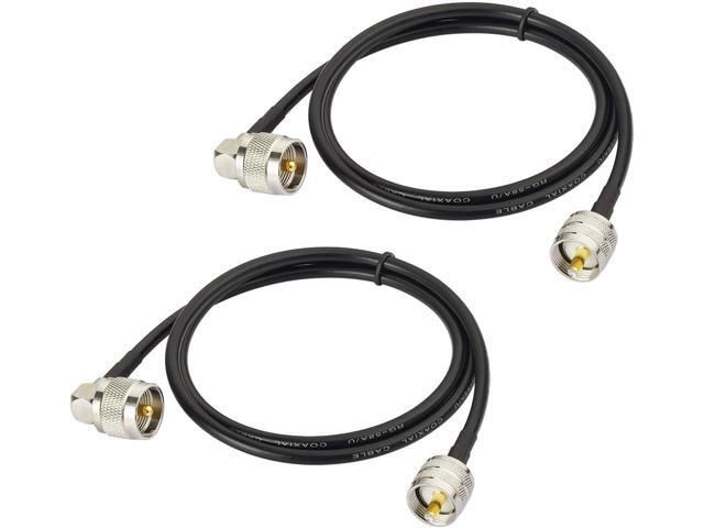 Superbat PL-259 Jumper Cable UHF (Pl259) Male to Male Low Loss Digital RG58 Coax Cable (3 Feet RG58) for HAM & CB Radio,Antenna Analyzer,Dummy...