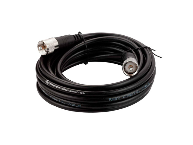 STEREN RG8X Coaxial Cable 20 ft, CB Coax Cable with PL259 UHF Connectors, Male to Male Low Loss 50 Ohm for HAM Radio, LMR400, Antenna Analyzer
