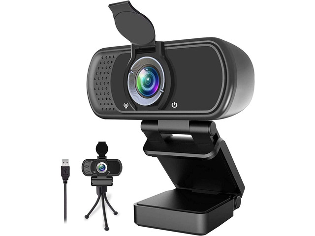 ZIQIAN 1080p Webcam with Microphone,USB Web HD Camera for PC & Laptop PC Webcam with Cover & Tripod,110°FOV Wide Angle,Plug & Play Streaming Computer...