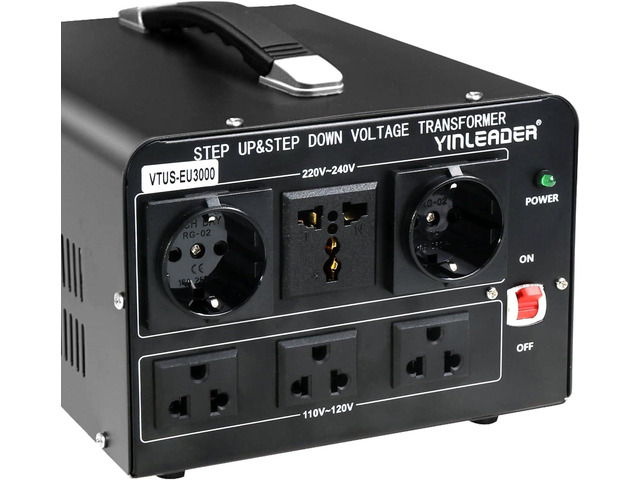 Yinleader 3000W Voltage Converter Transformer(110V to 220V,220V to 110V) Step Up/Down Converter 110/120 Volt - 220/240 Volt w/US Standard Power...