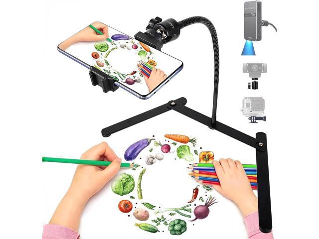 Gooseneck Phone Holder, Adjustable Overhead Phone Mount for Desk, Phone Stand for Recording Live Streaming, Mini Projector Stand Alternative,.