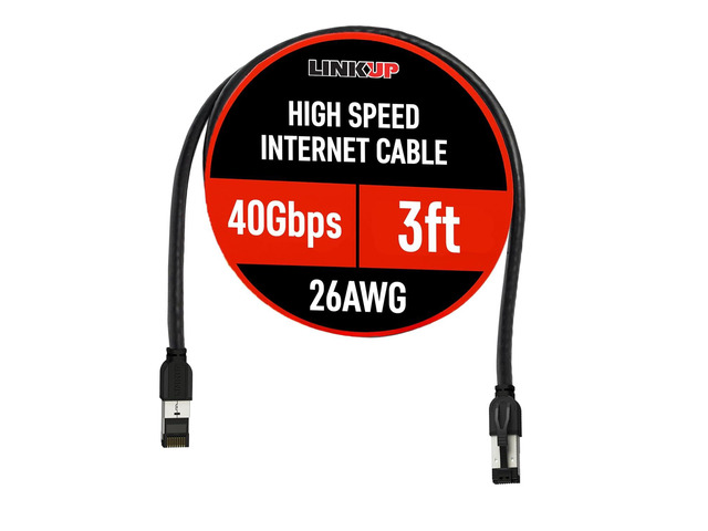 LINKUP Cat 8 Ethernet Cable Long Internet Cord High Speed LAN Connection RJ45 connectors Use with Cat 5/ Cat 6/ Cat 7 Optimal for Gaming