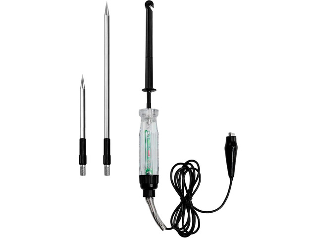 ALLOSUN Automotive Wire Piercing DC Voltage Circuit 6V / 12V Hook Probe Tester 59 Inch Cord with LED & Buzzer Indicator