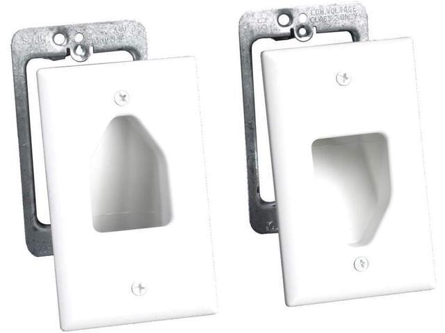 DATA COMM Electronics 50-3331-WH-KIT Flat Panel TV Cord Organizer Kit, Wall Cable Pass Through, Hides Low Voltage Wires Behind Mounted TV, Includes...