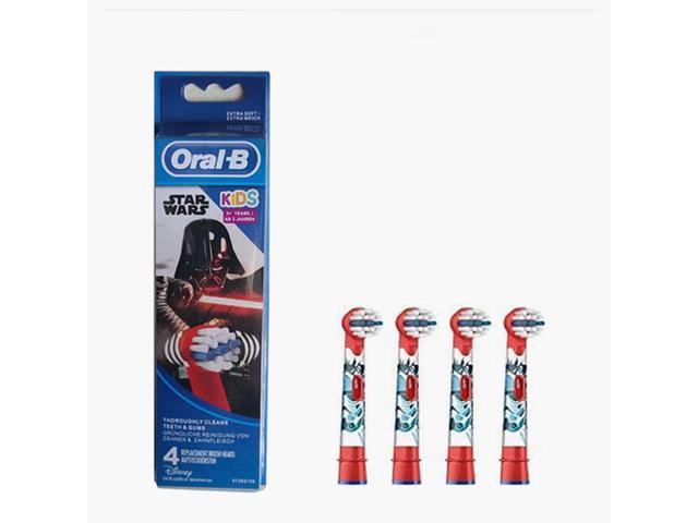 Oral-B Kids Starwars Rechargeable Electric Toothbrush Replacement Brush Head Refill 4 Count