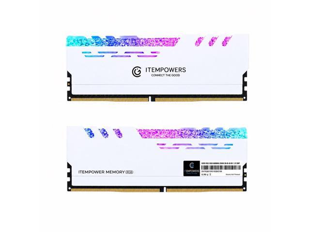 ITEMPOWERS 32GB (2×16GB) DDR5 6000MHz RGB Gaming RAM, Dual Channel Desktop Memory Kit, CL36 UDIMM, White