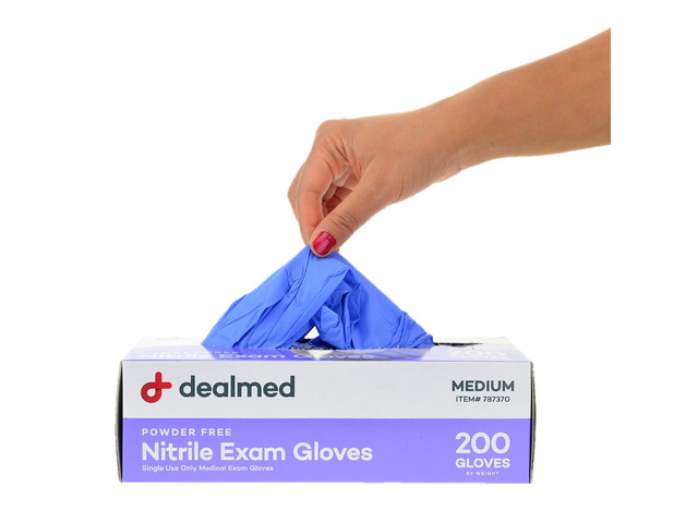 Nitrile Exam Gloves - Latex Free - Medium - 200 Count