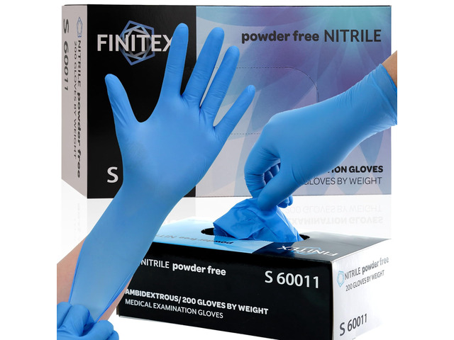 Blue Disposable Nitrile Exam Gloves - 200 PCS/BOX 3.5mil Rubber Powder-Free Latex-Free Medical Cleaning Food Gloves