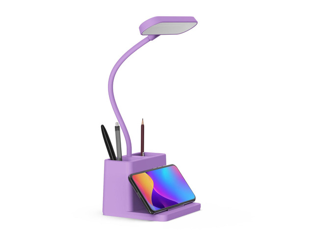 Purple Desk Lamp, Cute Table Light for Home Office College Dorm Small, LED, Rechargeable, Battery Operated, Cordless, Gooseneck, Mini, Study...