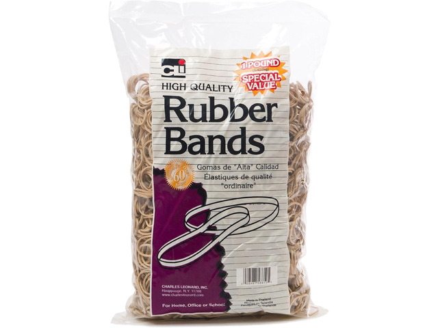 Rubber Bands, Size #32 (3 x 1/8 Inches), Beige, 1lb Bag High-Quality Rubber Bands Crafted From Premium Natural Rubber Engineered for Solid...