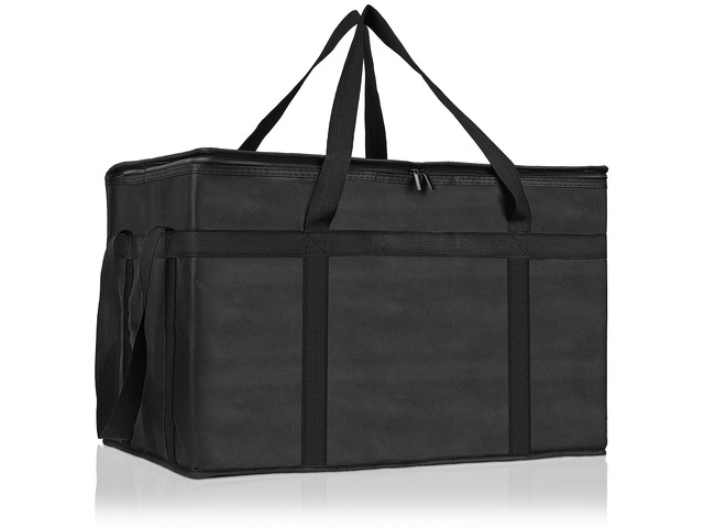 Insulated Food Delivery Bag, XXXL Catering Bag for Keep Food Warming Large Capacity & Collapsible, Black Pizza Cooler Bags for Grocery Shopping,...