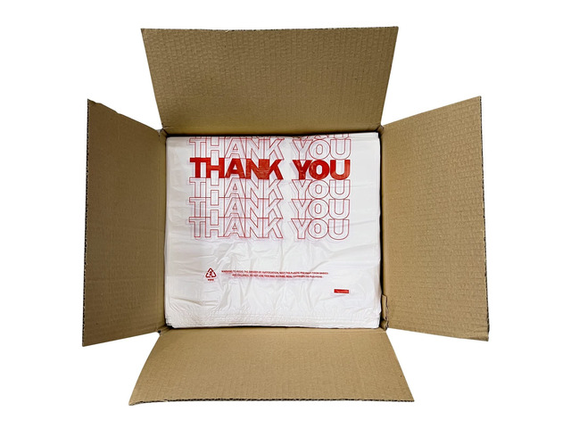 400Ct Plastic Bags with Handles, Thank You Bags 11.5' X 6.25' X 21', 15mic, 0.6 Mil, 400 Count, Reusable and Disposable, Grocery Bags