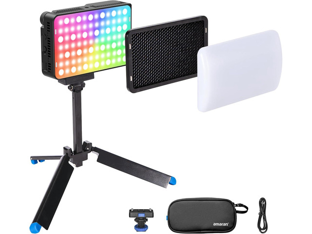 Amaran Ace 25c Kit, Pocket RGBWW LED Light, Boost Mode Up to 32W, Full-Color Mini Video Light (2,300-10,000K), 1,171 Lux@1m at 5,600K, 4500mAh...