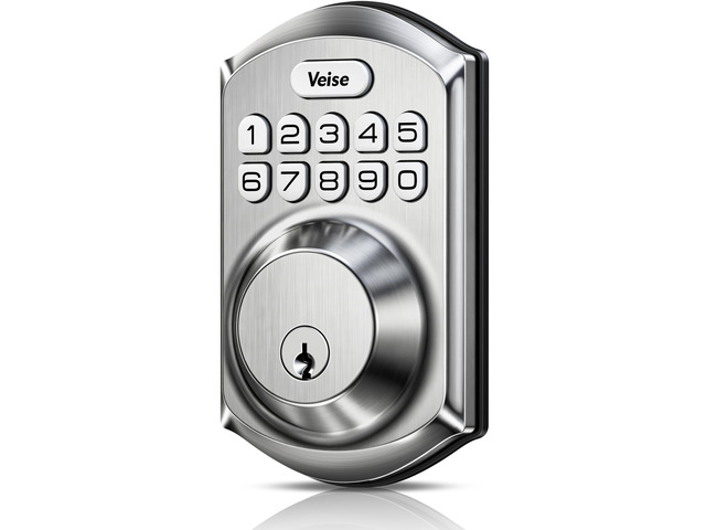 VE001 Keyless Entry Deadbolt, Electronic Keypad Lock, Satin Nickel ANSI Grade 3 Security, 20 User Codes, Low Battery Alert, IP55 Waterproof, One...