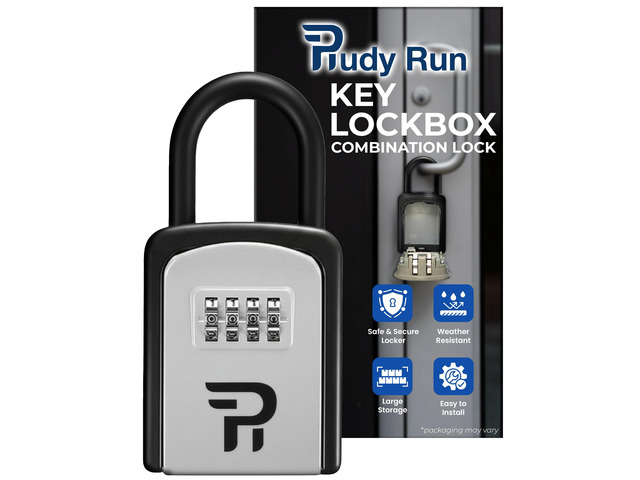 Key Lock Box for Outside Small Outdoor Lockbox for Keys with Code, 4-Digit Combination Hidden Safe to Hide a Key Outside, Portable Safe Key...